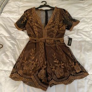COPY - Black / bronze romper